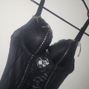 Cheeta and black lingerie